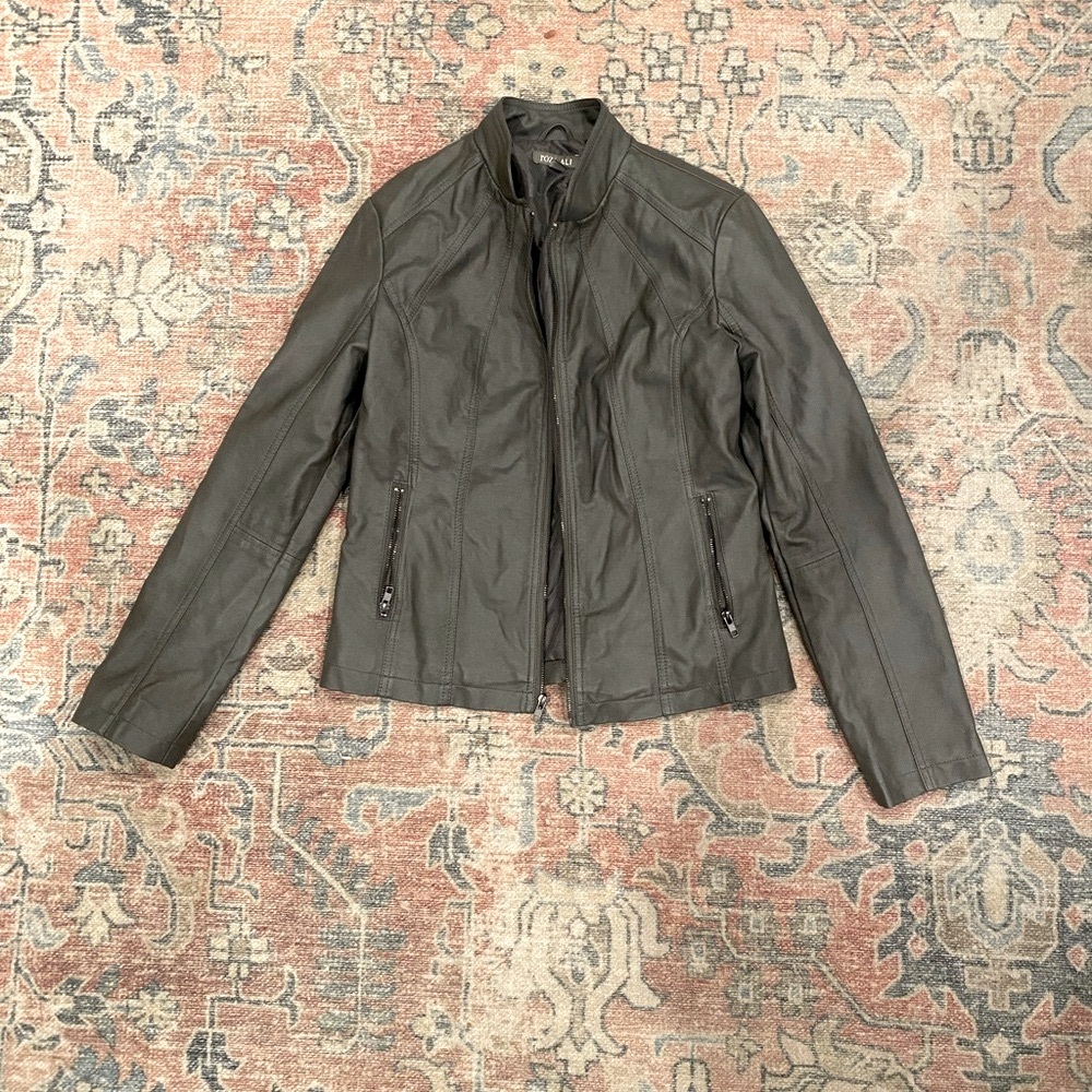 Light grey faux leather jacket